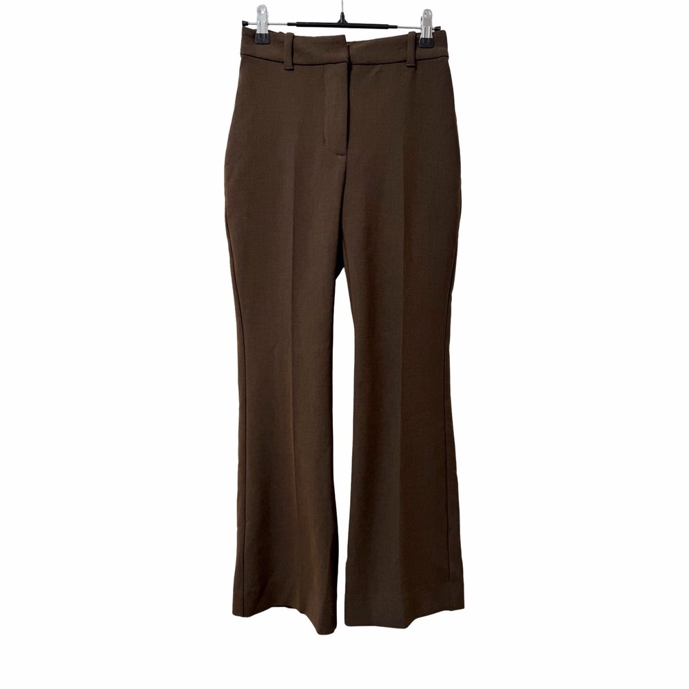 Aritzia Wilfred Womens Effortless Pants Size 0 Chocolate Brown Wide Leg Trousers